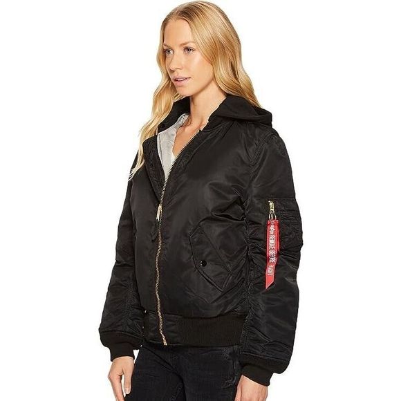 NWT ALPHA INDUSTRIES womens MA-1 NATUS W FLIGHT JACKET Size 14 - Picture 2 of 8